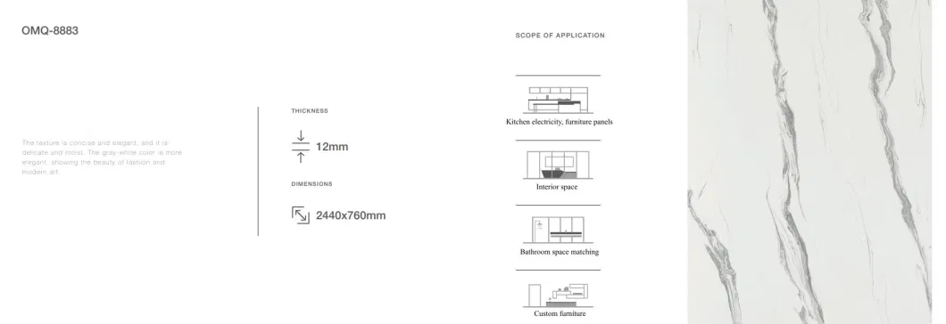 Artificial Stone 3660*760*12mm Acrylic Solid Surface Slab for Basin Sink Sheet OEM/ODM